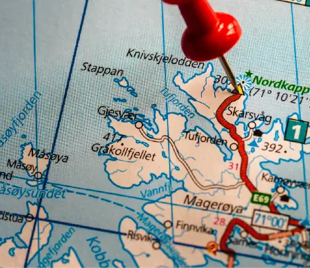 Nordkapp Map North Cape Norway