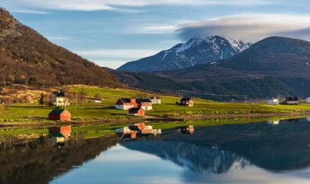 Vestvågøy Landscape near Leknes Lofoten Islands