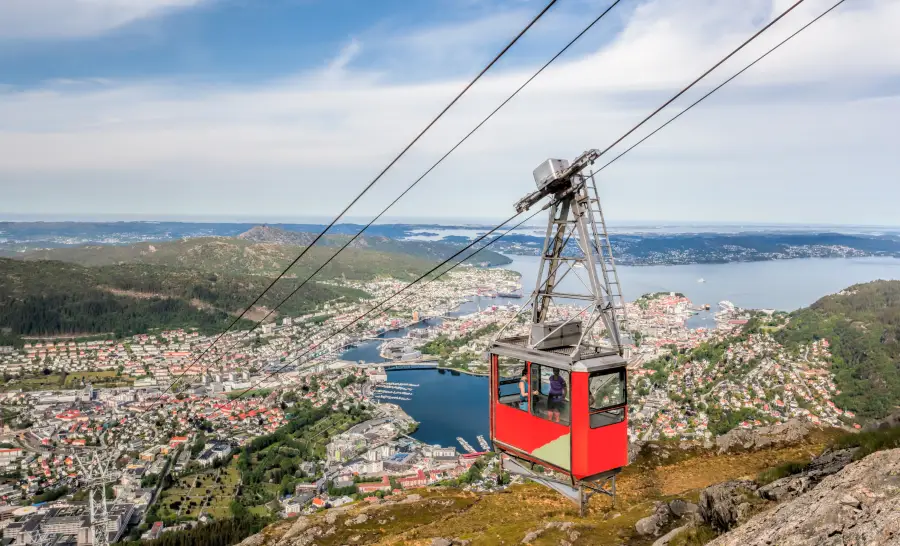 Bergen Cable Car to Mount Ulriken, called also Ulriksbanen